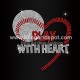 Play With Heart Rhinestone Baseball Iron On Transfers